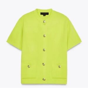 Zara Neon Yellow Button Down Shirt